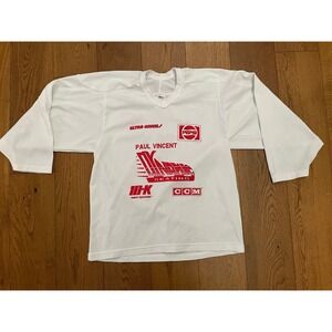 Vintage Maska CCM Paul Vincent Dynamic Skating Pepsi Hockey Jersey White Small